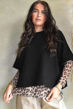Bobby Mesh Layering Top Sana Leopard Mocha